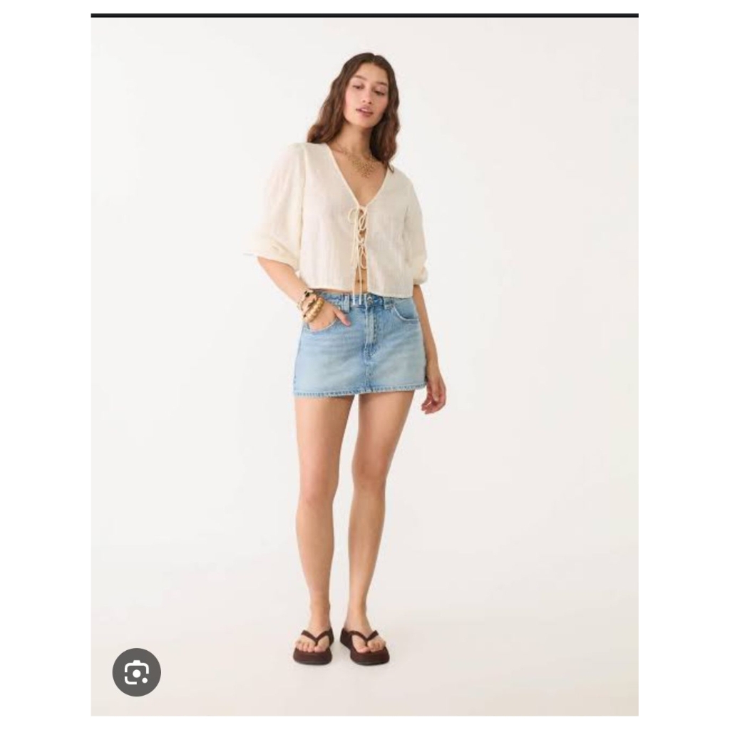 Stardivarius D62 denim skirt in blue กางเกงกระโปรง ใหม่ป้ายห้อย