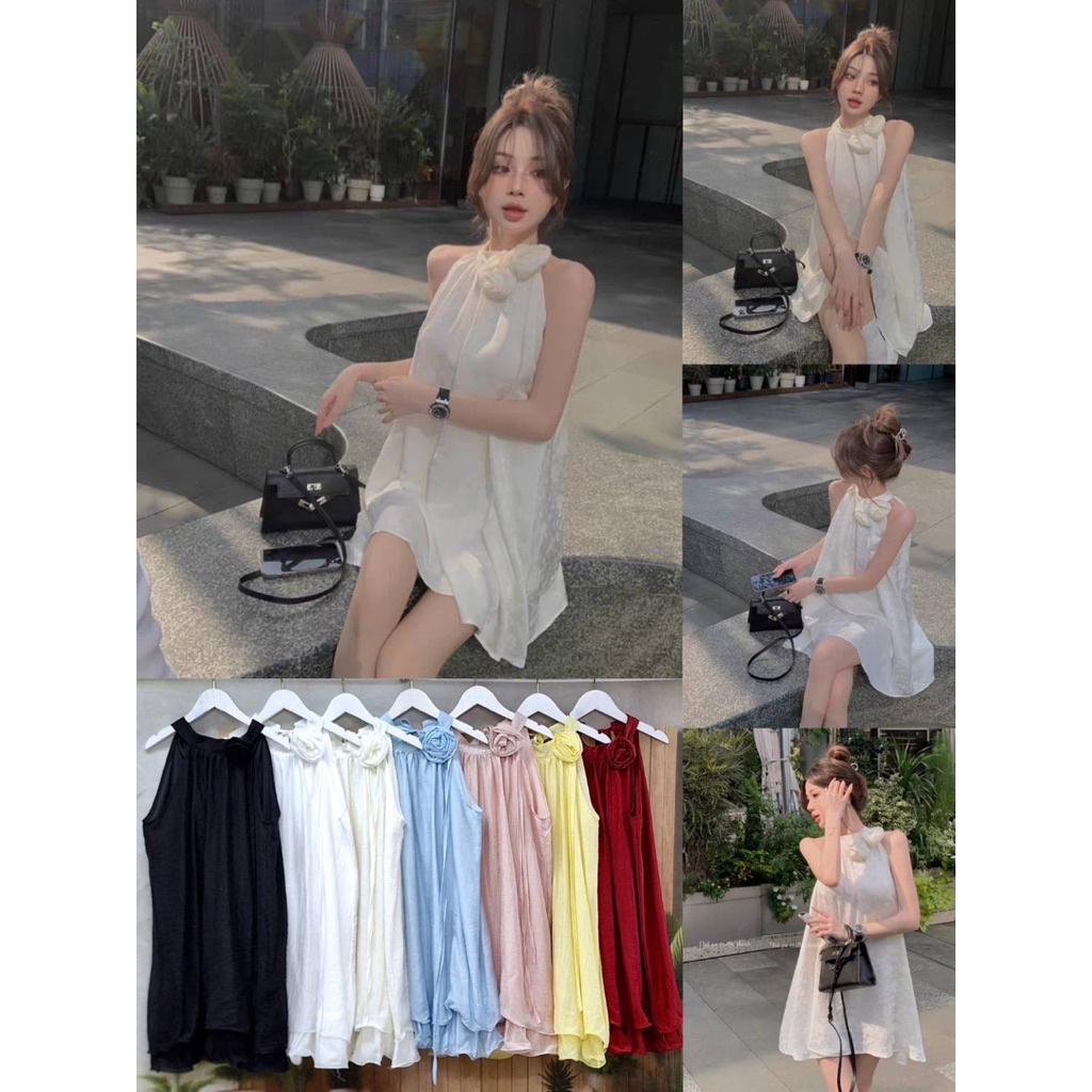 LILY เดรสกระโปรง มินิเดรส งานนำเข้า ใส่เที่ยว ใส่ออกงานได้เลยน้า คัดติ้งเป๊ะทรงสวยมาก แนะนำเลยค่า
