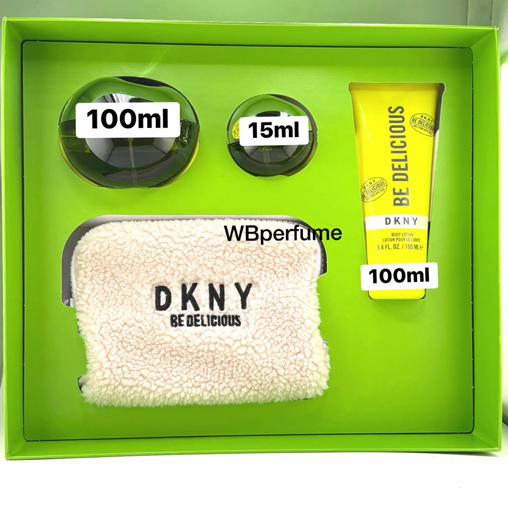 น้ำหอม ชุดของขวัญ DKNY be delicious 100ml + 15ml + body100ml + กระเป๋า