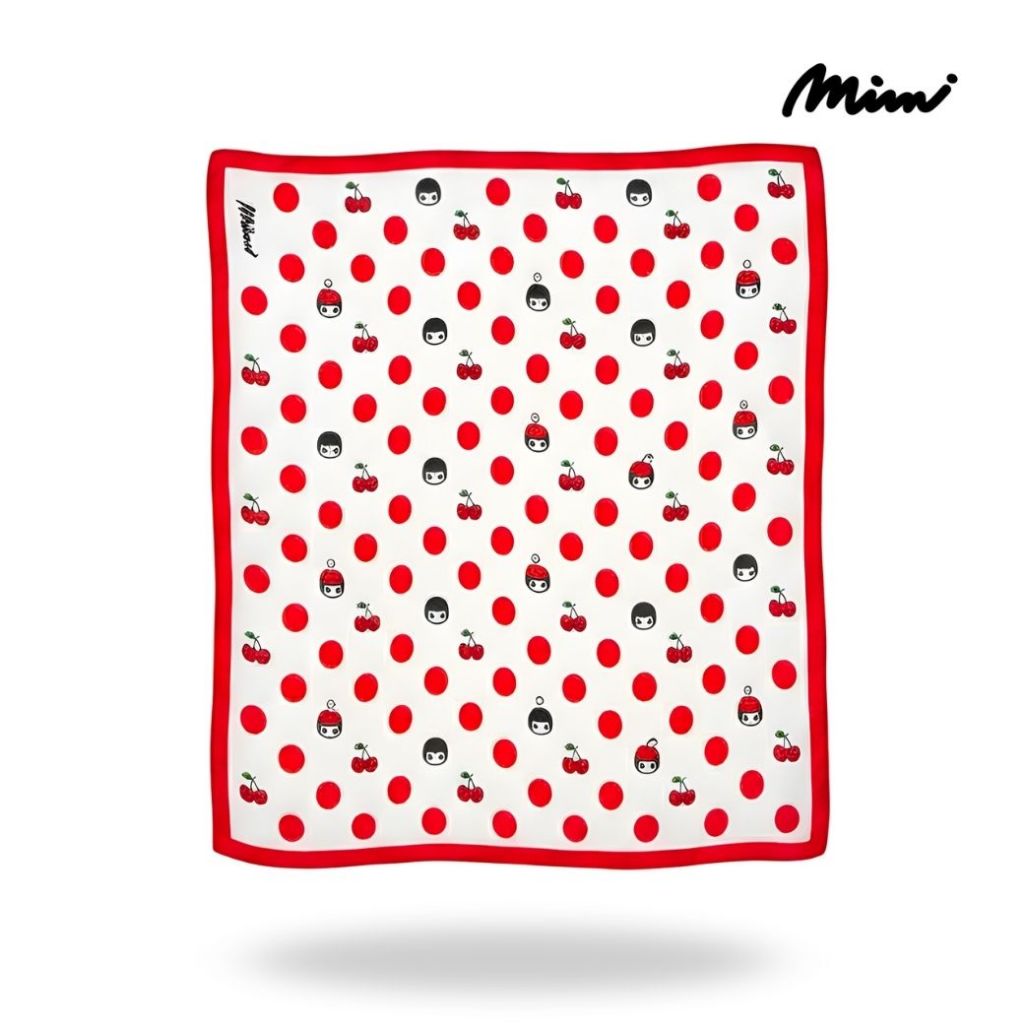 Mimi scarf Cherry dot ผ้าพันคอ ผ้าchiffon สีแดง A9P9RE