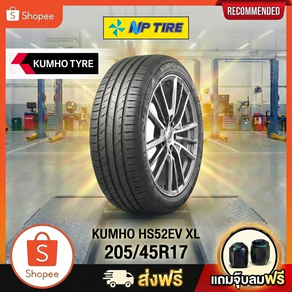 ยาง 205/45R17 KUMHO HS52EV XL   ราคาต่อเส้น  ปี 2024