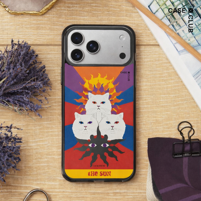 CaseClub เคสไอโฟน เคสกระจก ลาย LuckyDose The Sun แสงตะวันแห่งความสุขสำหรับ i17 Pro Max/i17 Pro/i17 Air/i17
