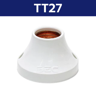 BEC แป้นขั้วเกลียวพลาสติก รุ่น TT27 / YY27 สีขาว ขั้ว E27 ขั้วหลอดไฟ แป้นขั้วหลอด แป้นหลอด