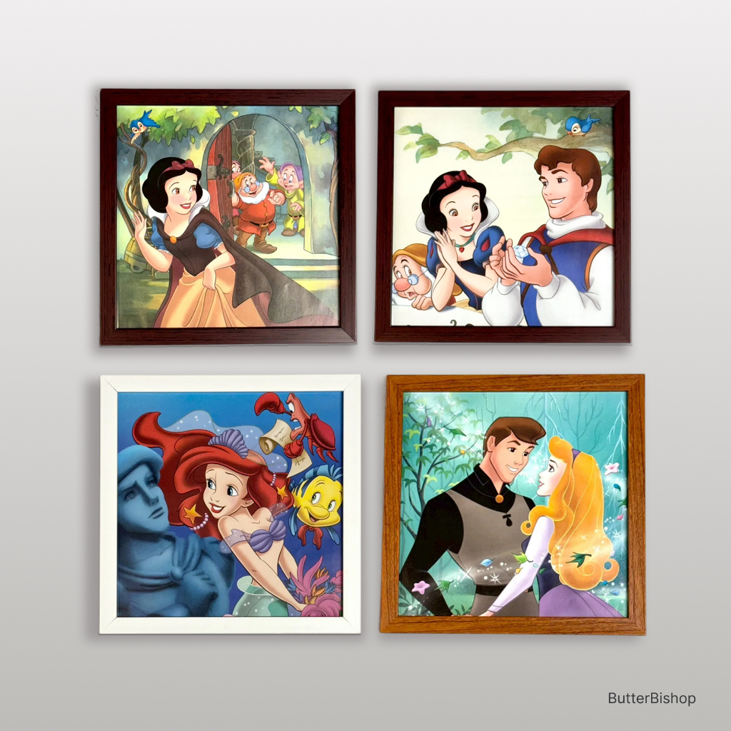 (พร้อมส่ง) ภาพพร้อมกรอบ — NEW IN! ✨เจ้าหญิง ดิสนีย์ กรอบจัตุรัสใหญ่ - Disney Princess Square Frames Collection