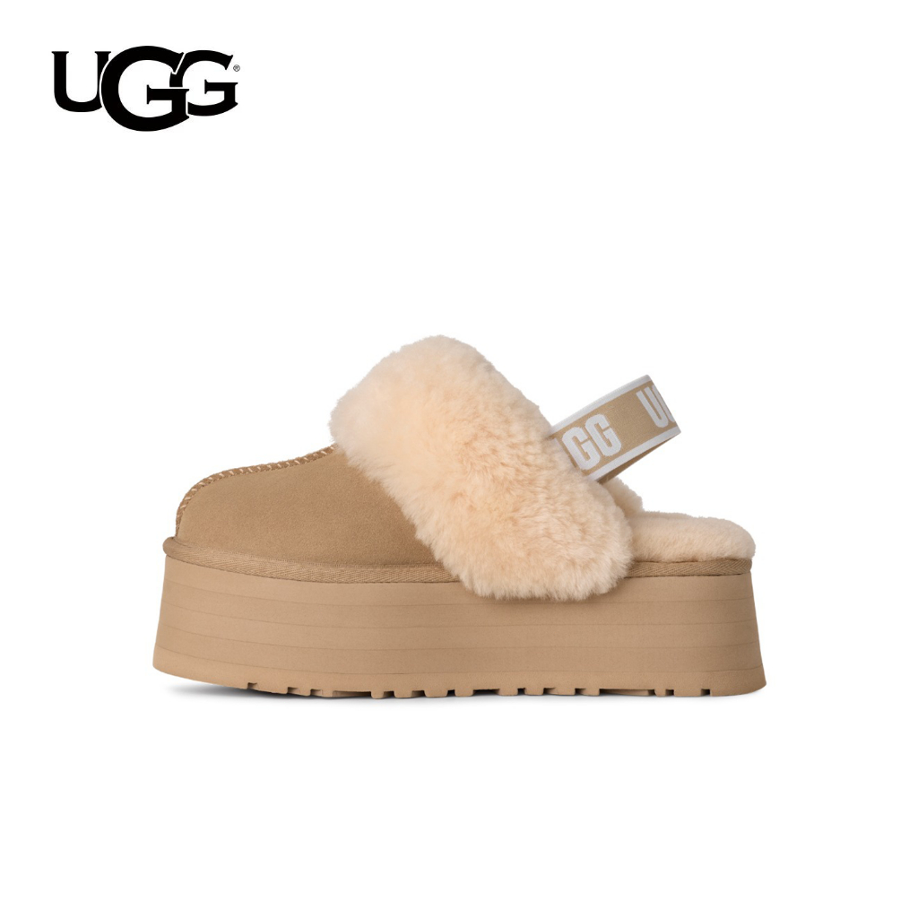 UGG🇭🇰 Funkette Mary Jane Shoes รองเท้าแตะขนแกะพื้นหนา