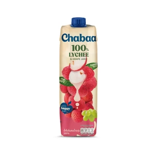 [ยกลัง 12 กล่อง] CHABAA น้ำลิ้นจี่ผสมน้ำองุ่น 100% 1000 มล.