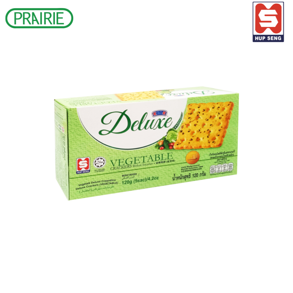 ฮับเส็ง เว็จจิเทเบิ้ล ดีลักซ์ แครกเกอร์ 120 กรัม ขนมมาเลเซีย / Hup Seng Vegetable Deluxe Cracker 120g.