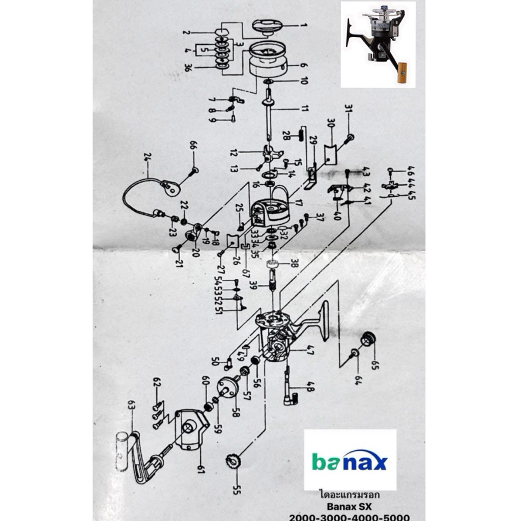 อะไหล่แท้ รอก BANAX รุ่น SX ขนาดเบอร์2-3000และขนาด4-5000 มีครบทุกชิ้น