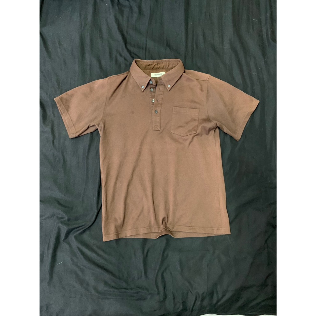 เสื้อโปโลสีน้ำตาลล้วนมือสอง Harvard Polo Brown[1-79harvard]