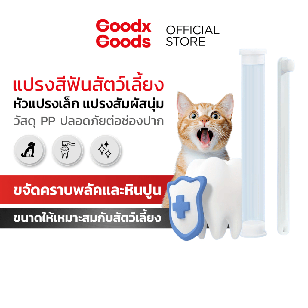 แปรงสีฟันหมา แมว สุนัข แปรงฟันแมว หัวแปรงเล็ก ขนแปรงนุ่มพิเศษ ขจัดคราบพลัค ลดหินปูน Dog Cat Toothbrush