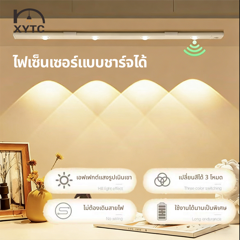 ไฟเซ็นเซอร์ LED เหมาะสำหรับตกแต่งเพดาน ข้างเตียง หรือเป็นไฟกลางคืนในทางเดิน ปรับได้ 3 สี