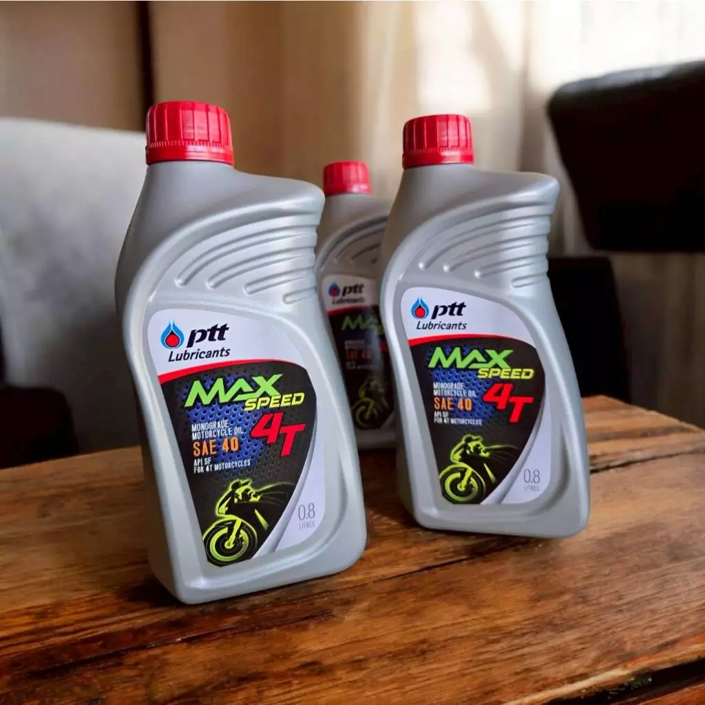 น้ำมันเครื่องมอเตอร์ไซค์ ปตท แม็กซ์สปีด 4T ขนาด 0.8L
