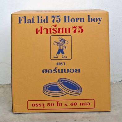 ฝาเรียบ 75 ไม่เจาะรู ตราฮอ์รนบอย บรรจุ 50ใบ x 40 แถว(2000ชิ้น)*1ออเดอร์ไม่เกิน2ลังคะ*