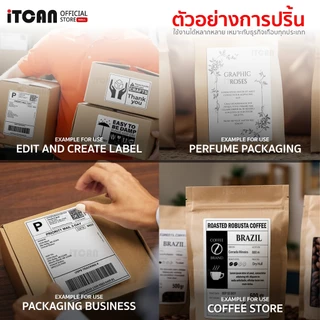 iTCAN สติ๊กเกอร์ความร้อน 100x150 80x50 40x30 10ม้วน สติกเกอร์ความร้อนปริ้นฉลาก Thermal Sticker