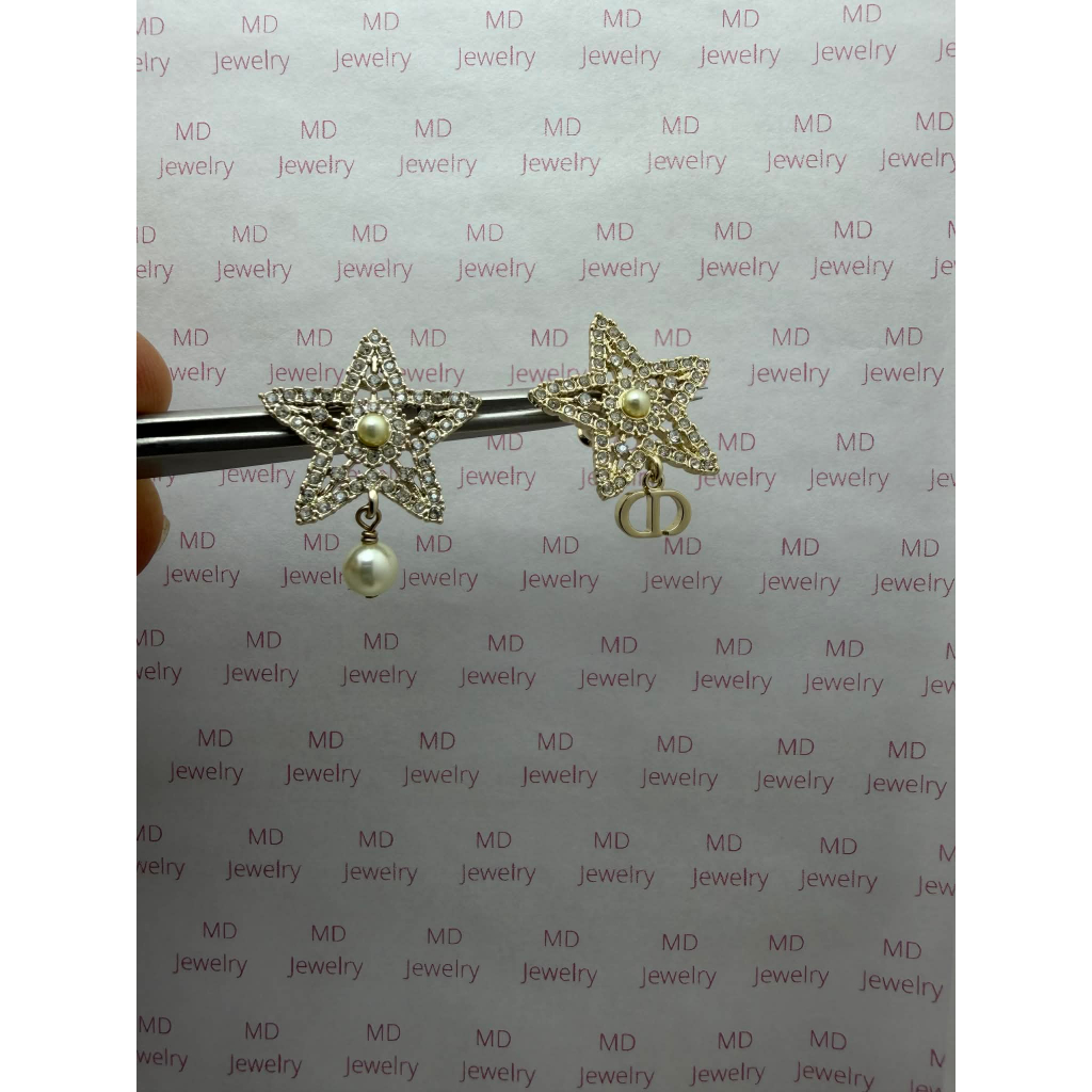 ต่างหูดาวห้อยตุ้งติ้ง  งานพรีเมี่ยม ทองเหลือง ก้านเงิน925 ไม่แพ้ เป็นมิตรต่อผิว - รูปที่ 3