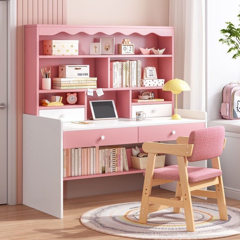 โต๊ะเด็ก โต๊ะทำการบ้าน มีลิ้นชักและชั้นวางของ Children's Desk สวยน่ารัก วางคอมพิวเตอร์ ไม้คุณภาพดี