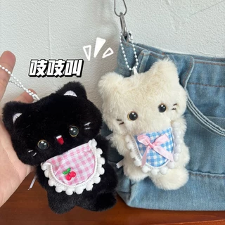 ของติดกุญแจรูปแมวน้อยสิงคโปร์ ตาโต น่ารัก ตุ๊กตาหมวกผ้า plush น่ารัก