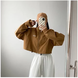 Hotgirl พร้อมส่ง เสื้อแจ็คเก็ตแขนยาวทรงหลวมพิมพ์ลายสไตล์อเมริกัน สไตล์เรียบง่ายและสบาย