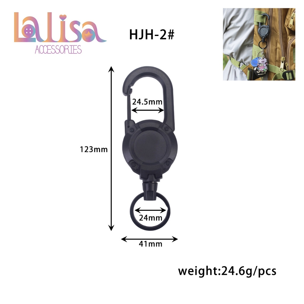 คลิปห้อยกุญแจดึงกลับอัตโนมัติ แบบคาราบิเนอร์ bag key buckle HJH-2#