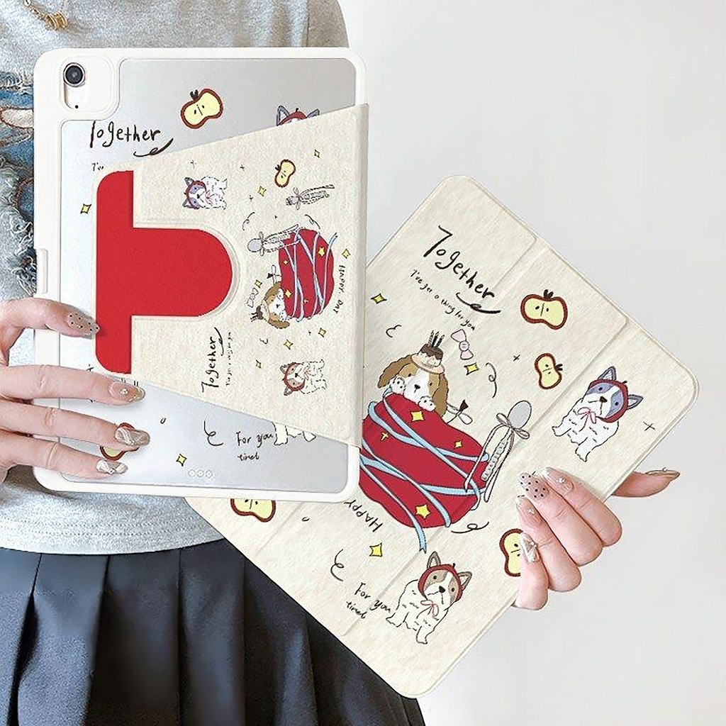 🔥พร้อมส่ง🔥เคสiPadหมุน 360°Gen12 Air7 Air8 ที่ใส่ปากกาApple Puppy case iPad Gen11 Pro11/13 Gen10 Air6