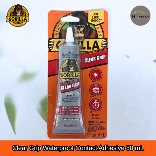 {Gorilla®} Clear Grip Waterproof Contact Adhesive 88 mL Gorilla กาวใส อเนกประสงค์ กันน้ำ