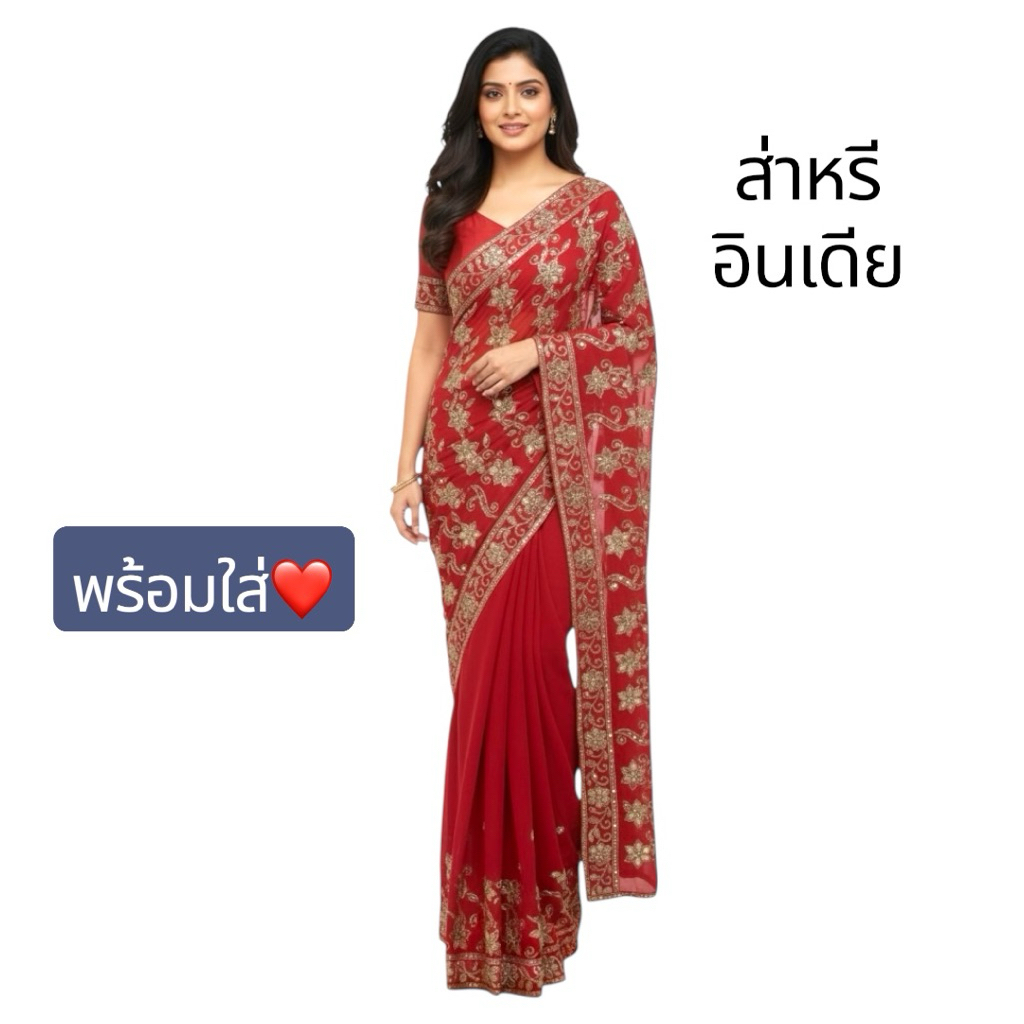 ส่าหรีอินเดีย พร้อมใส่ Ready to Wear Indian Saree งานปัก ใส่ออกงาน