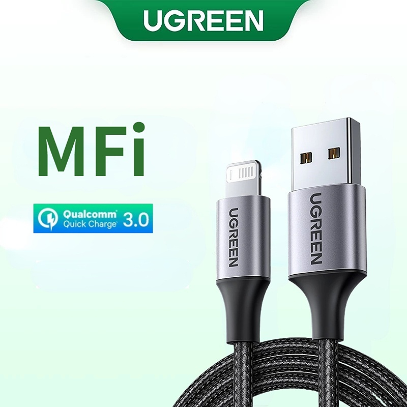 UGREEN USB-C to L สายชาร์จ ชาร์จเร็ว 2.4A ยาว 1 เมตร / 2 เมตร Nylon Braided รองรับ IOS 14/13/12/11/1