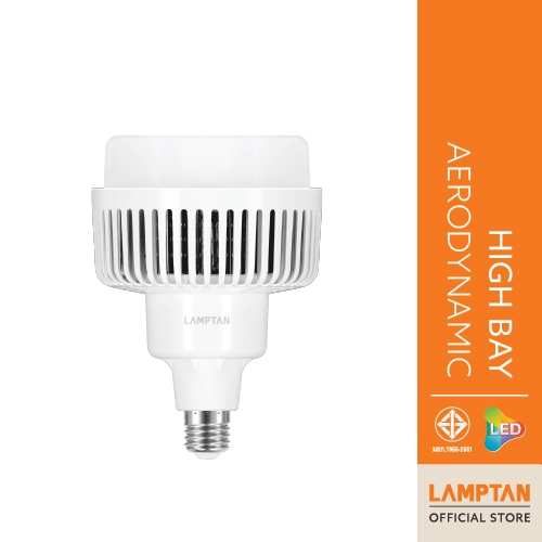LAMPTAN หลอดไฟกำลังวัตต์สูง LED HIGH BAY AERODYNAMICS แสงขาว พร้อมรูระบายอากาศที่หลอด ขั้วE40 App