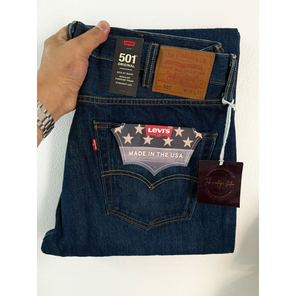 Levi’s 501 bigE premium ริมแดง Made in USA ชนิดผ้าฟอก Size W38 L32 (ขนาดจริงดูตรงรายละเอียดสินค้า)