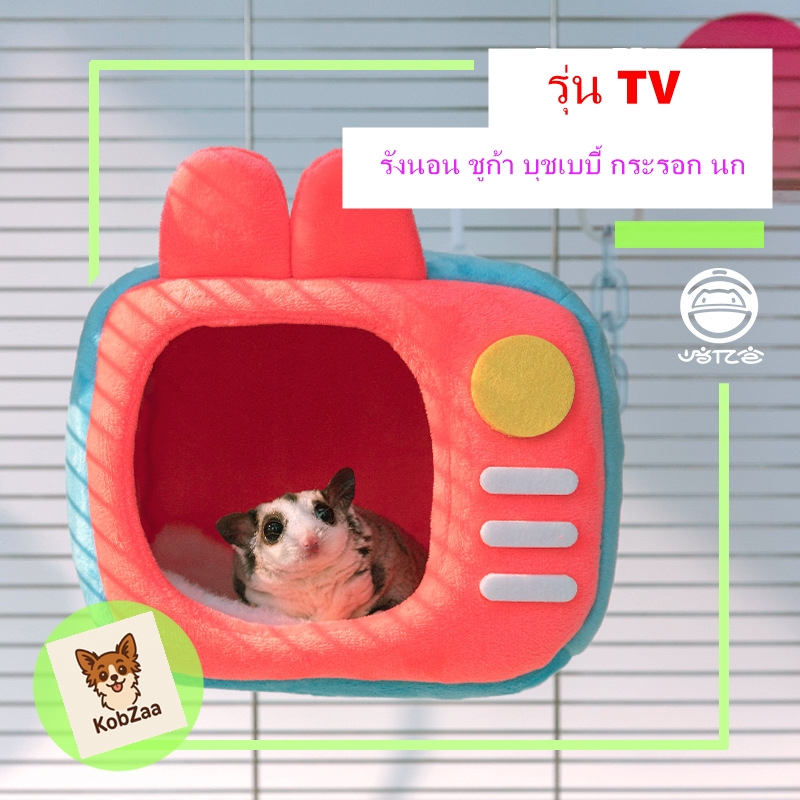 พร้อมส่งในไทย🇹🇭ที่นอนรุ่น TV รังนอนหนู มีที่ห้อยกรงที่นอนชูการ์ ถุงนอน ที่นอนสัตว์เลี้ยง กระรอก เม่นแคระ นก บุชเบบี้
