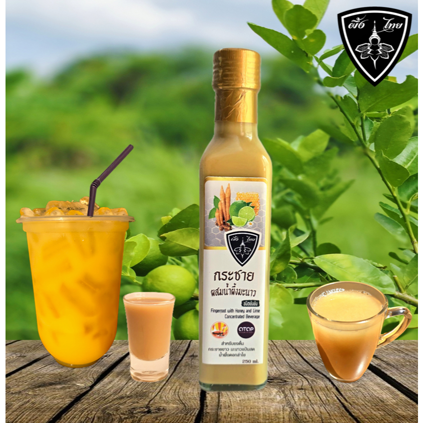 กระชายผสมนํ้าผึ้งมะนาวชนิดเข้มข้น 250ml Fingerroot with honey and lime 250ml