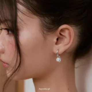 ต่างหู 3 Ways Aurora Bloom Hoop Earrings ก้านเงินแท้ S925 - The Green Box