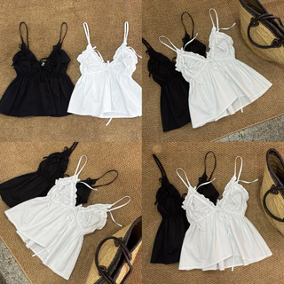 เสื้อสายเดี่ยวผ้าคอตต้อน | Ella Babydoll Camisole |