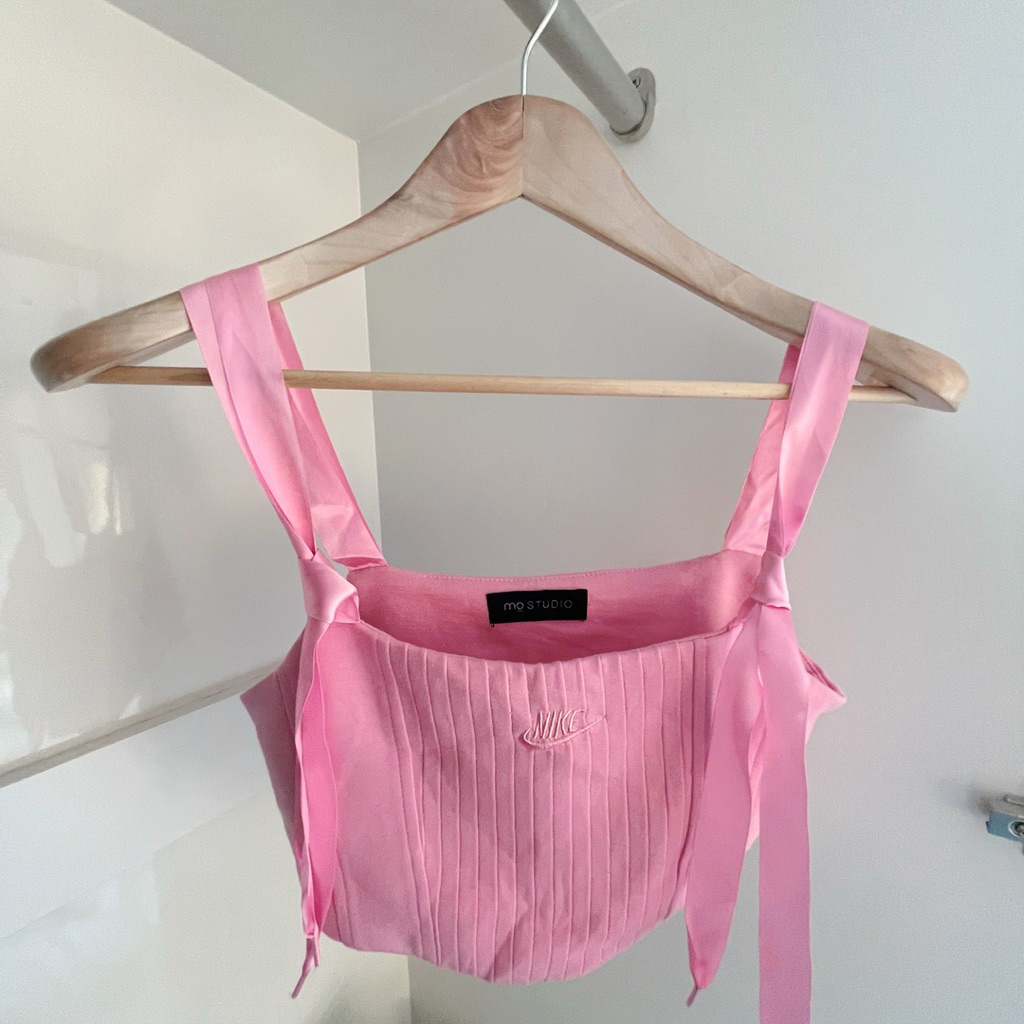 MO STUDIO 🔥Nike corset y2k ชมพู ริบบิ้นถูกโบว์ Size M