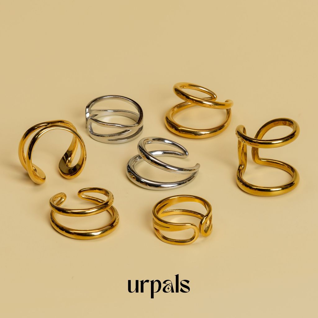 URPALS แหวน Stainless ชุบทอง18K แหวนมิมอล แหวนเกลี้ยง งานเรียบหรู ดีไซน์เก๋ ใส่ได้ทุกวัน