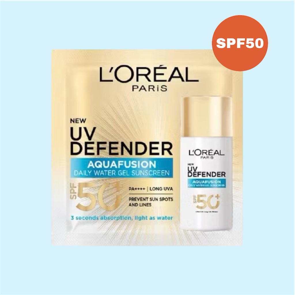 ลอรีอัล กันแดด เนื้อน้ำ L'Oréal Paris UV Defender Aquafusion Daily Water Gel Sunscreen 1.5 ml.