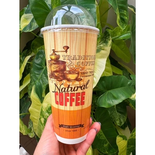 แก้วกระดาษชา/กาแฟ 22 oz/16oz /แก้วกระดาษ 50ใบ (พร้อมฝาโดม50 ใบ)