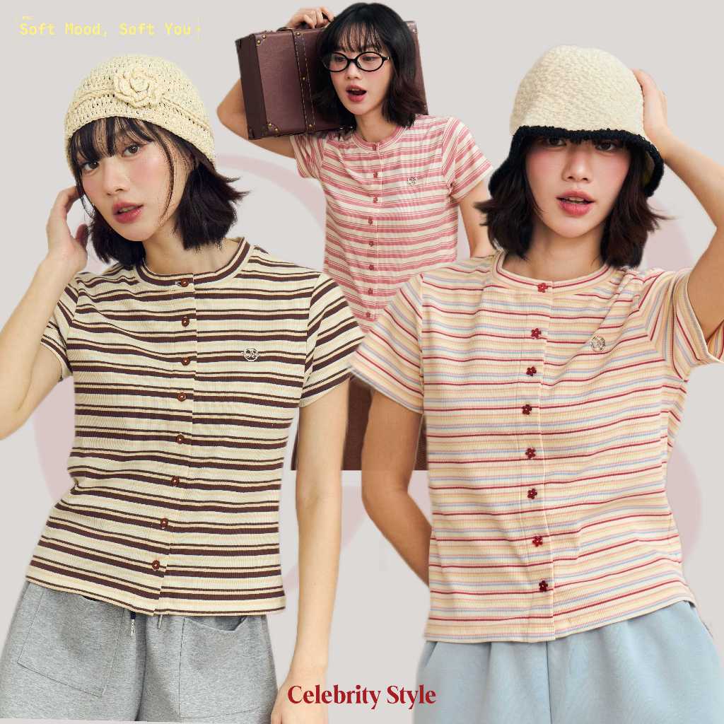 CelebrityStyle CS3 -Top เสื้อยืดคอกลมทรง