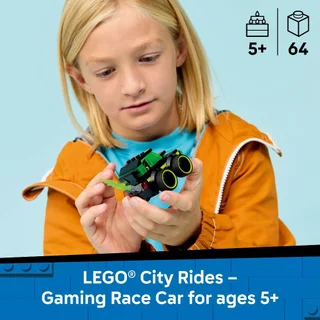 LEGO City 60484 Rides – Gaming Race Car (64 Pieces), Building Blocks, Kids Toy