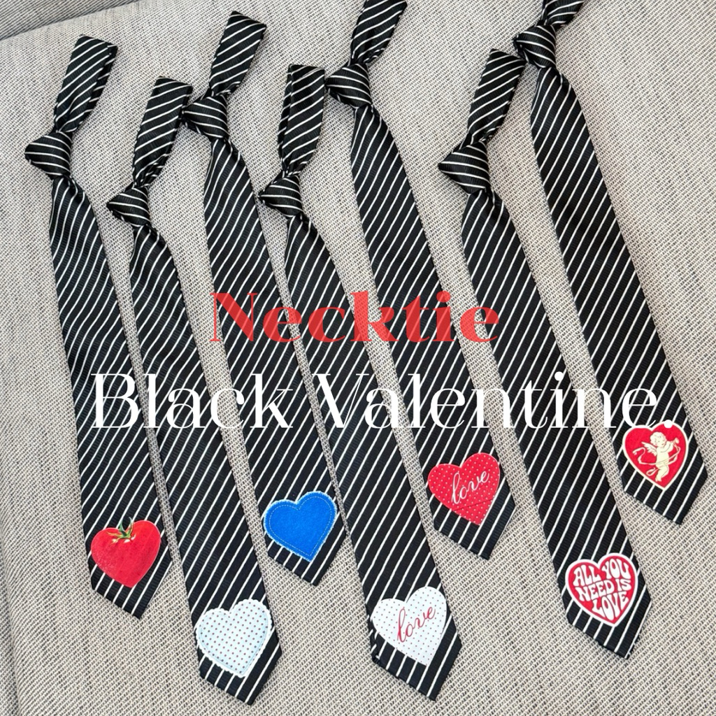 Black Valentine.  | ୨୧  พร้อมส่ง เนคไท DIY necktie (แบบผูกเอง/พันคอ)