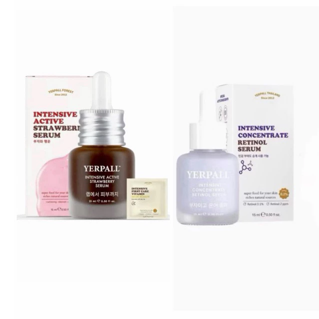 เซรั่มสตรอเบอรี่ YERPALL Intensive Strawberry Serum (สูตรใหม่) & เรตินอลเยอเพิล Yerpall 15ml.