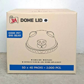 ฝาโดมหมี PET ปาก95 เจาะรู ตรา3A บรรจุ50x40แถว(2000ชิ้น/ลัง)*1ออเดอร์ไม่เกิน2ลัง*
