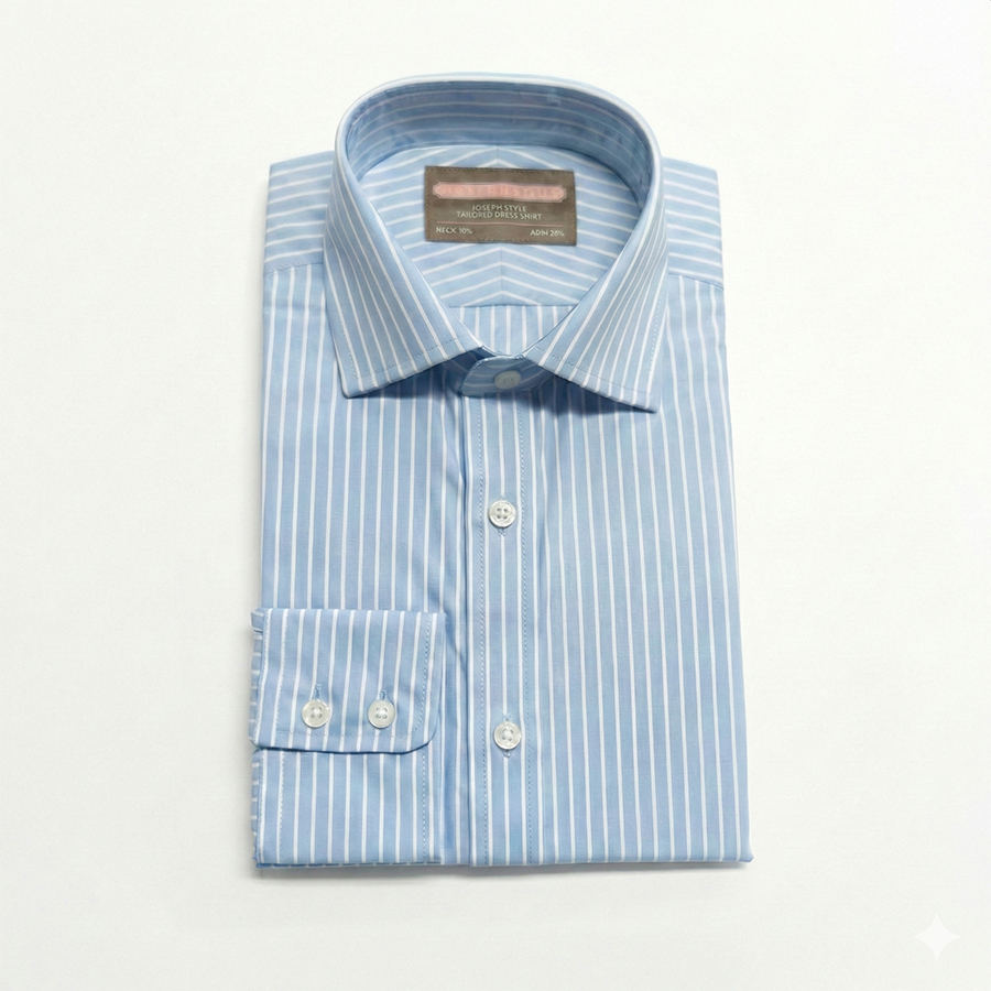 Meticulous Blue Stripe Slim Fit Cotton Shirt (เสื้อเชิ๊ตสลิมฟิต)