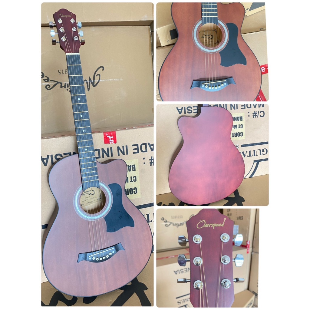 กีตาร์โปร่ง Overspeed OS38C ขนาด 38นิ้ว ไม้มะฮอกกานี แถมฟรี กระเป๋า ปิ๊กกีต้าร์ และสายกีต้าร์