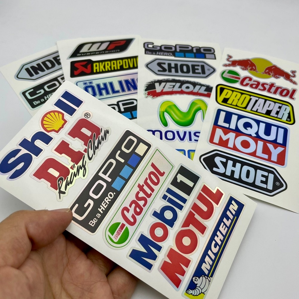 สติ๊กเกอร์แต่งรถมอเตอร์ไซค์ หมวกกันน็อค เลเซอร์เรเดียม สะท้อนแสง กันน้ำ Racing ติดรถ รถซิ่ง Logo สปอนเซอร์ รถแข่ง MotoGP