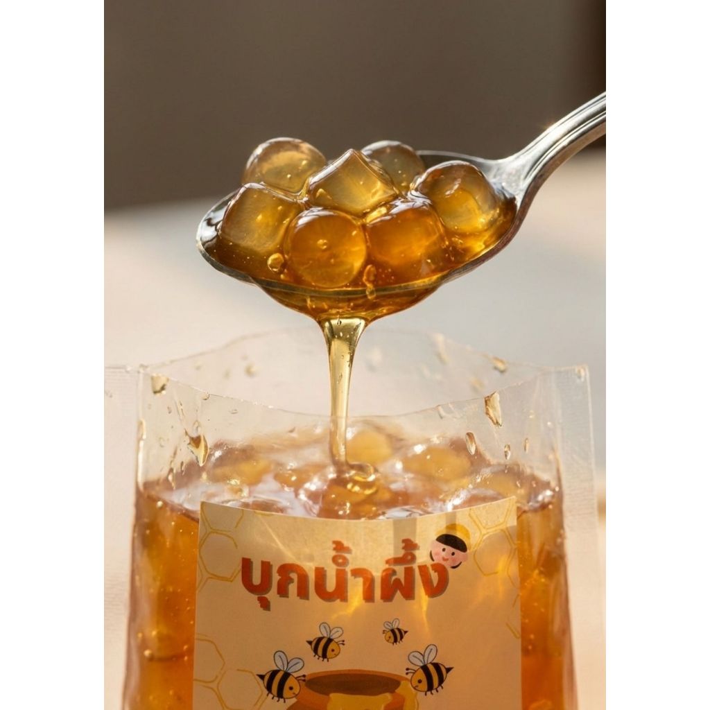 บุกน้ำผึ้งผสมน้ำผึ้งแท้  เนื้อเด้งสู้ฟัน หอมเนื้อเด้งดึ๋ง เปิดถุงทานได้เลย ไม่ต้องต้ม (มีรสเปรี้ยวจากกรดผลไม้) - รูปที่ 2