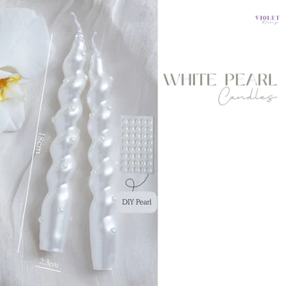 Violet Flamingo White Pearl Candles – เทียนไข่มุกแฮนด์เมด เพิ่มบรรยากาศโรแมนติก เทียนไข่มุกดีไซน์พิเศษ