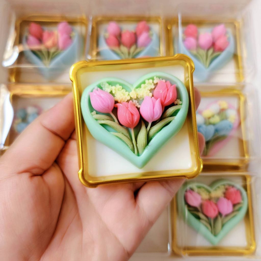 แม่พิมพ์ฟองดอง สำหรับทำขนม อาลัว สัมปันนี ขนมต่างๆ รูป หัวใจทิวลิป ราคา ถูกที่สุด ดีลบีเคเค แกลเลอรีภาพที่ 4