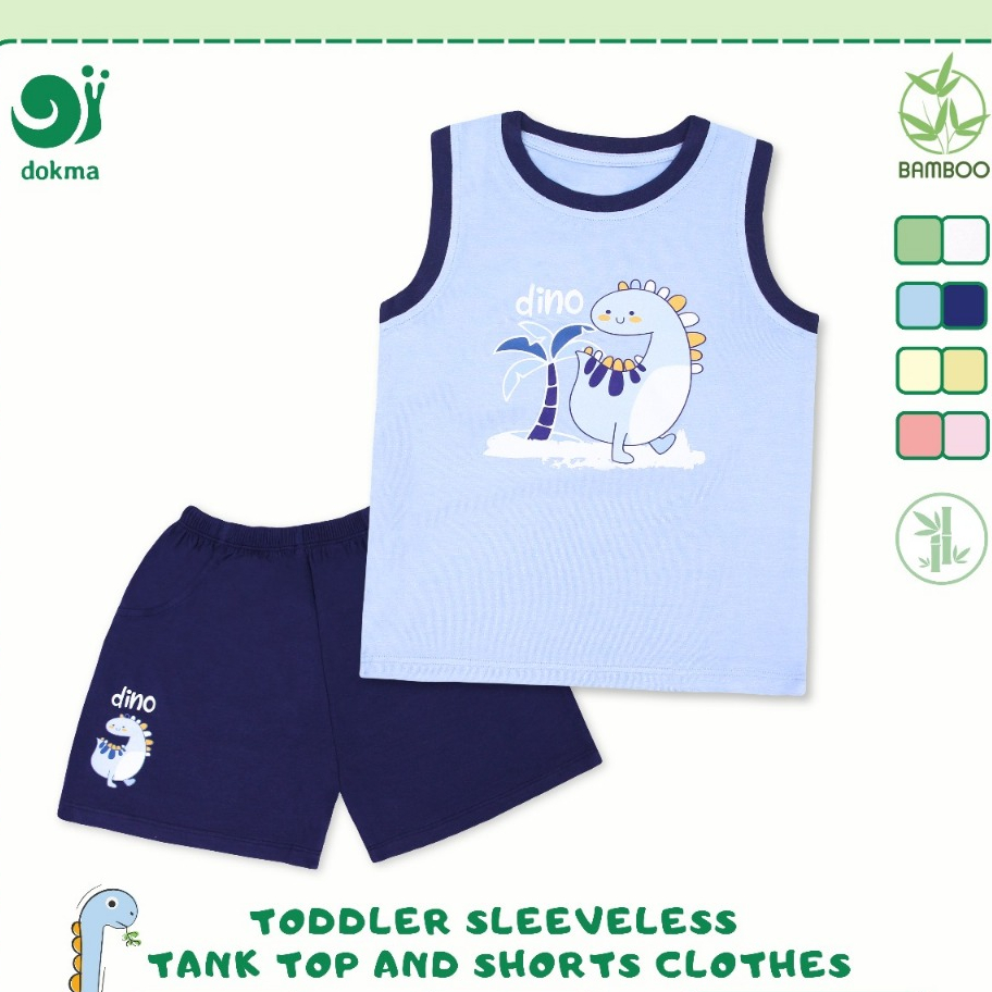 Dokma (7.9-14.2kg) DT137 ชุดเสื้อกล้ามเด็ก ผ้าใยไผ่ Baby Sleeveless Clothes(6-9M , 9-12M, 12-18M, 18-24M, 24-36M)