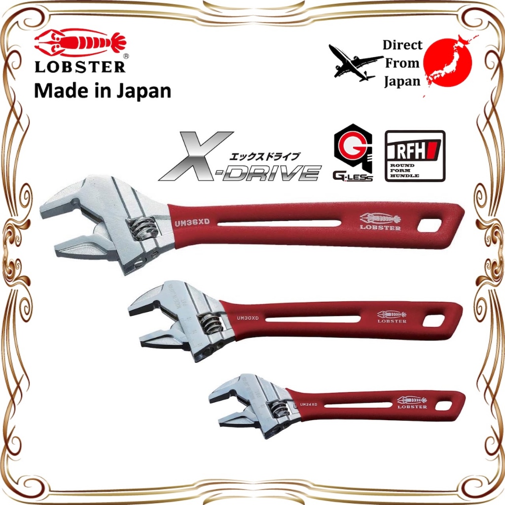 【Direct from Japan】Lobster Hybrid Adjustable wrench ประแจเลื่อน X Grip UM24XD UM30XD UM36XD